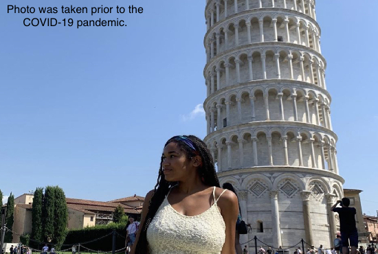 Student studying abroad in Italy